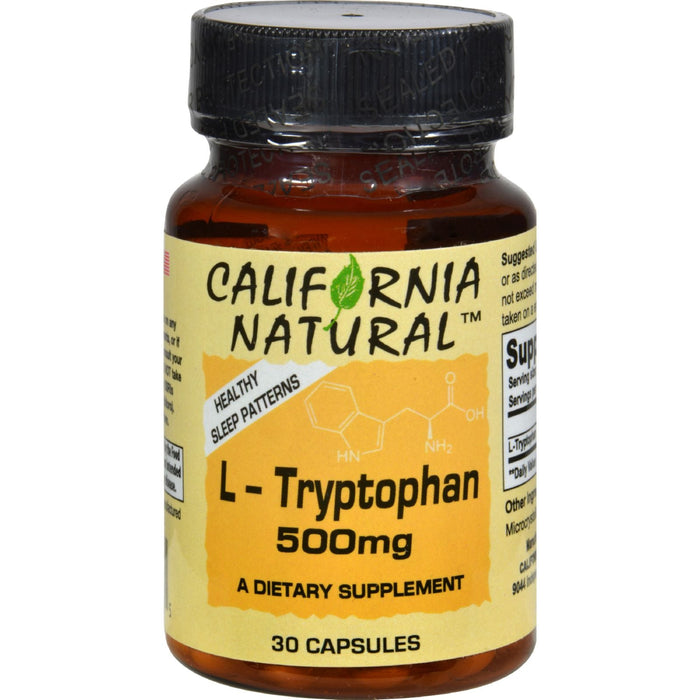 California Natural L-Tryptophan - 500mg Essential Amino Acid - 30 Capsules