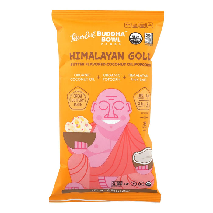 Lesser Evil Organic Popcorn, Buddha Bowl Foods, Pack of 18, .88 Oz. Each