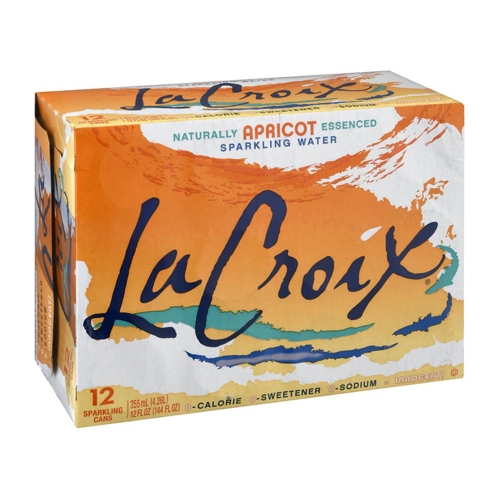 Lacroix Apricot Sparkling Water, 12 Fl Oz, Case of 2