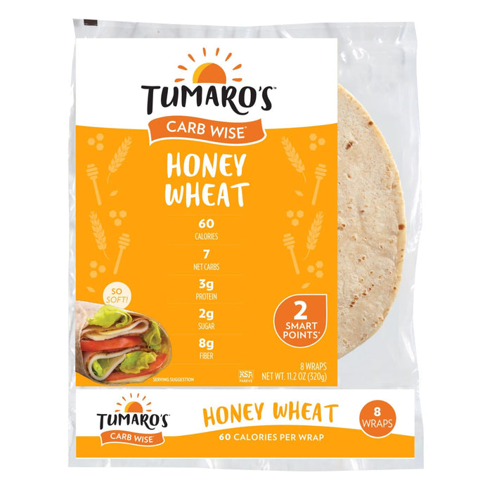 Tumaros Carb Wise 8-Inch Whole Wheat Wraps (Pack of 6 - 8 Wraps)