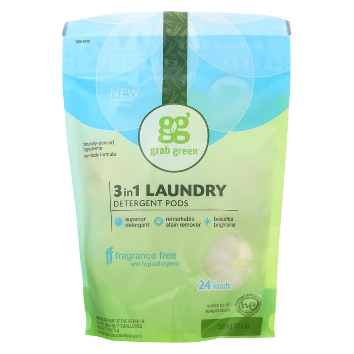 Grab Green Fragrance-Free Laundry Detergent - Mega-Pack of Six - 24 Count