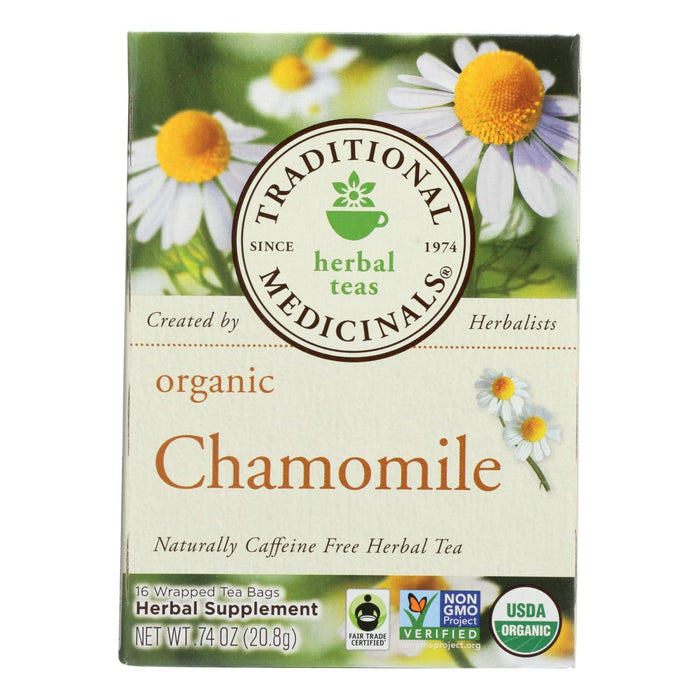 Traditional Medicinals Organic Chamomile Herbal Tea, 16 Bags/Box (Pack of 6)