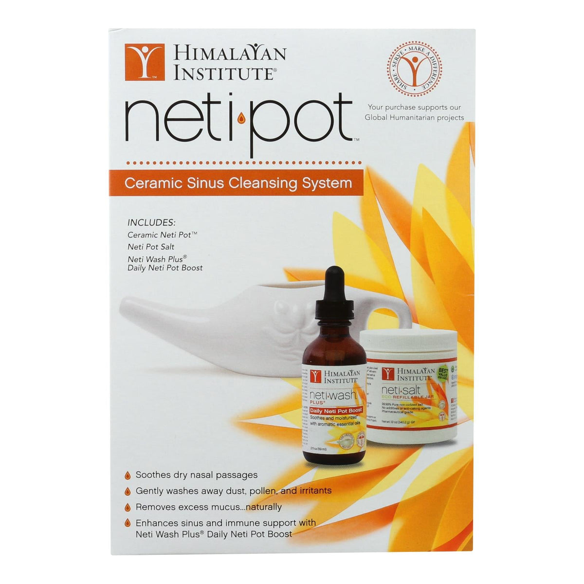 Netty Pot Kit Himalayan Institute Press Neti Pot Starter Kit for Effective Nasal Car ...