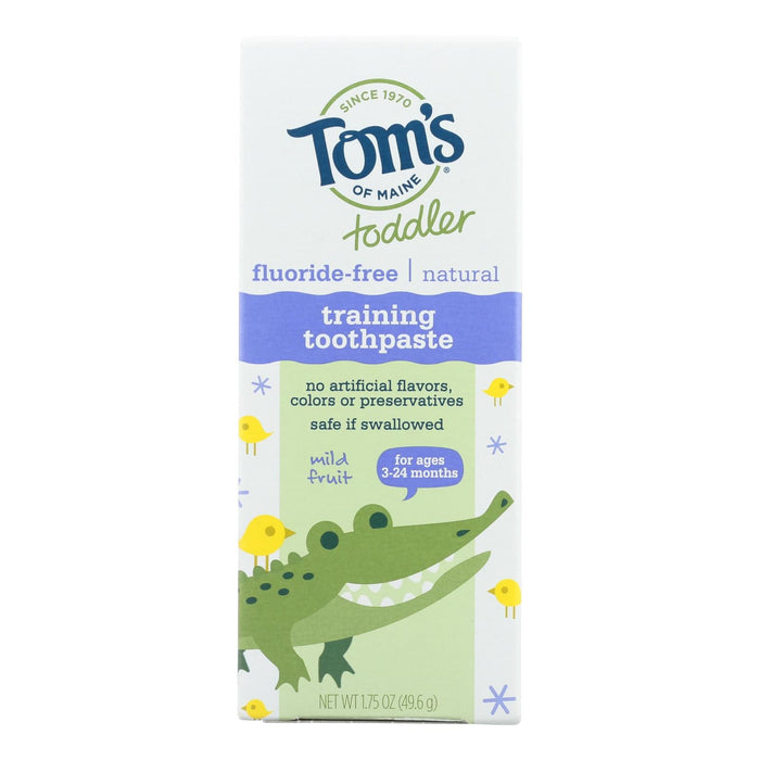 Tom's of Maine Toddler Training Toothpaste, Natural Fluoride-Free, Mild Fruit Flavor, 1.75 Oz (Pack of 6)