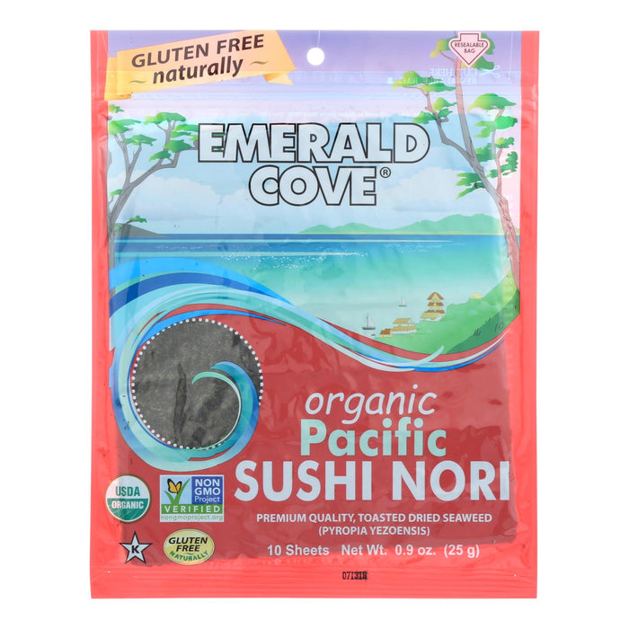 Emerald Cove Pacific Organic  Sushi Nori, Toasted Silver Grade, 60 Sheets (Pack of 6)