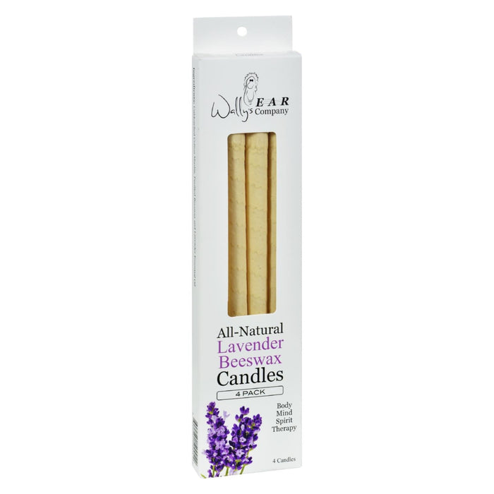 Wally's Lavender Beeswax Candles - 4-Pack