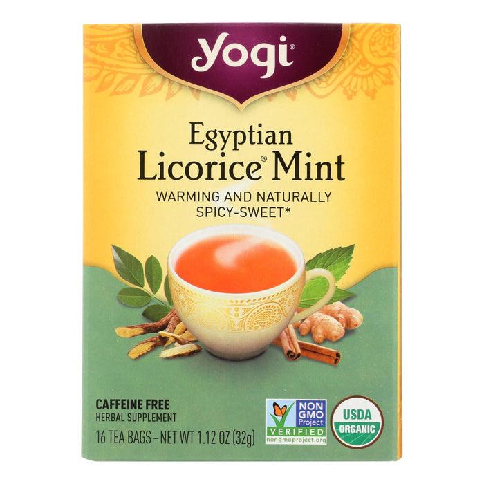 Yogi Egyptian Licorice Mint Tea Bags, 16-Count (Pack of 6)