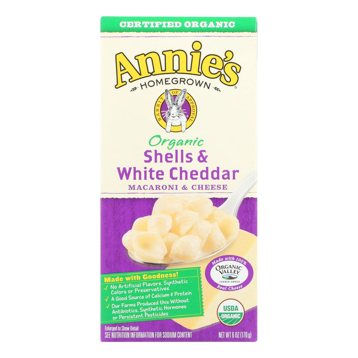 Annie's Homegrown Organic Shells & White Cheddar Macaroni & Cheese, 6 Oz Boxes (Pack of 12)