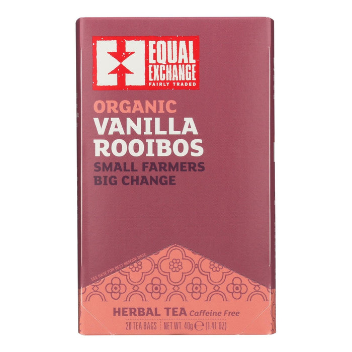 Equal Exchange Organic Vanilla Rooibos Herbal Tea, 6 Packets of 20 Tea Bags
