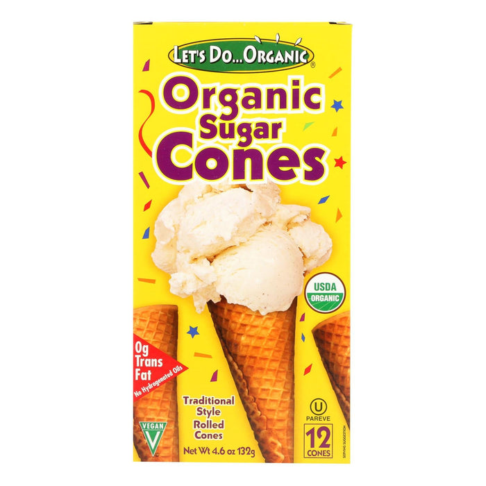 Let's Do Organics Sugar Ice Cream Cones, 4.6 Oz. (Pack of 12)