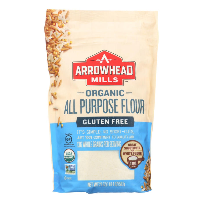 Arrowhead Mills Organic All-Purpose Flour, Unbleached, Unbromated, 6 x 20 Oz.