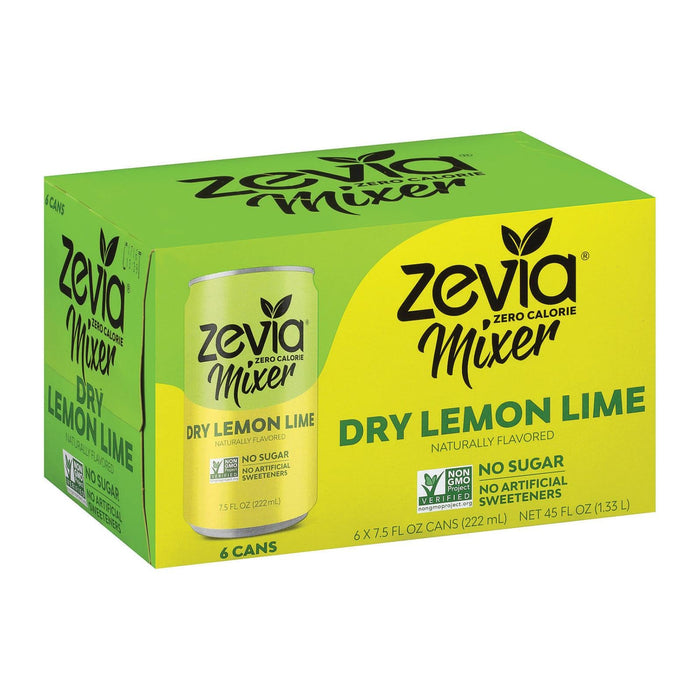 Zevia Zero-Calorie Dry Lemon Lime Mixer, 6 x 7.5 Fl Oz.