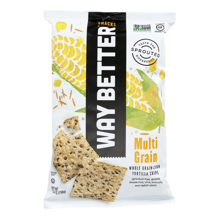 Way Better Snacks Multi-Grain Tortilla Chips, 5.5 Oz. (Pack of 12)