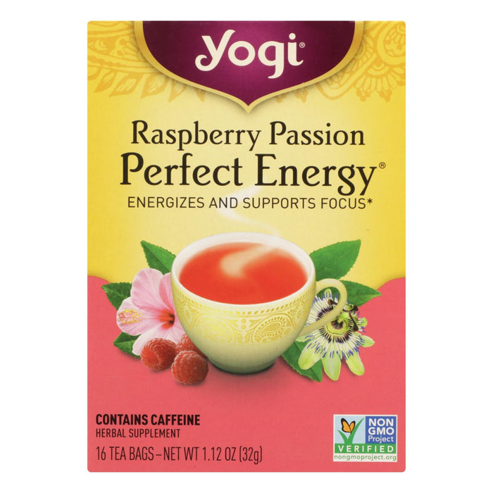 Yogi Perfect Energy Herbal Tea: Raspberry Passion (16 Tea Bags x 6)