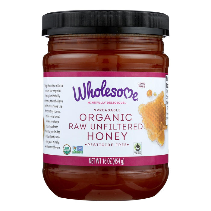 Wholesome Organic Raw Honey Liquid Sweetener (16 Oz., Pack of 6)