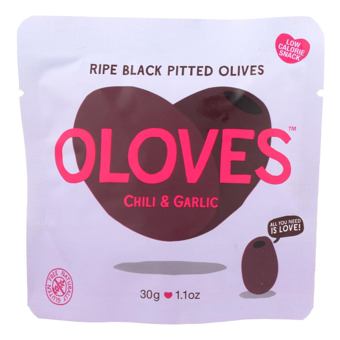 Oloves Chili & Garlic Pitted Olives, 10 Pack (1.1 Oz. Each)