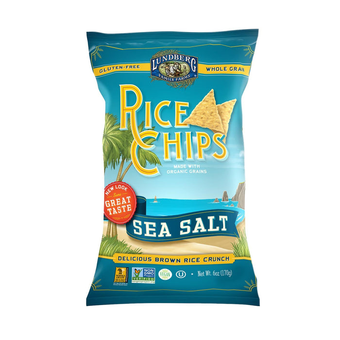 Lundberg Family Farms Sea Salt Rice Chips (12-Pack, 6 Ounce Bags)