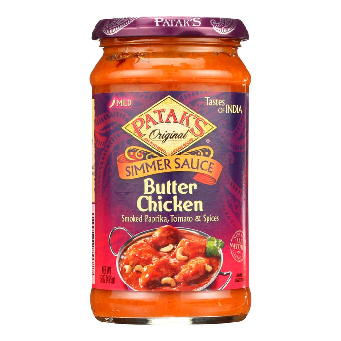 Patak's Simmer Sauce Butter Chicken Curry (Mild) - 15 Oz Pack of 6
