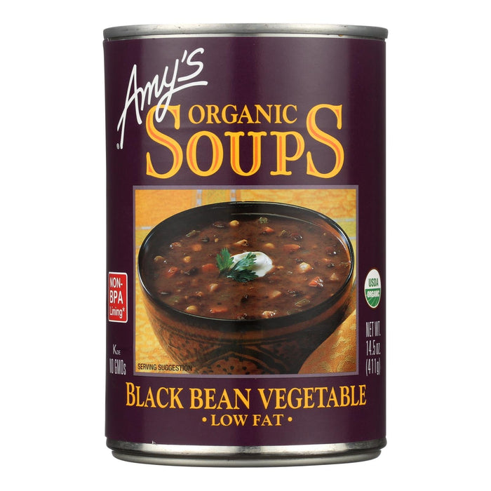 Amy's Organic Low-Fat Black Bean Soup, Pack of 12, 14.5 Oz. Each