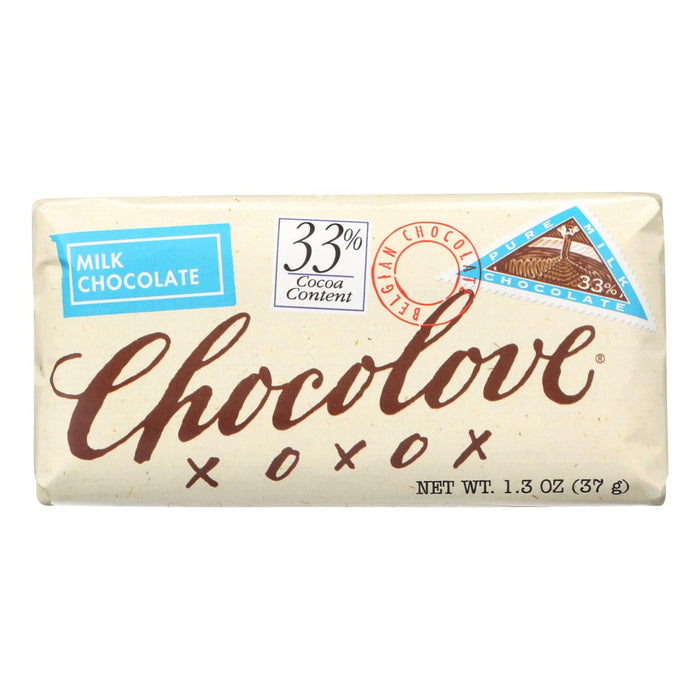 Chocolove Xoxox Milk Chocolate Mini Bars, 1.3 Oz Bars, Case of 12