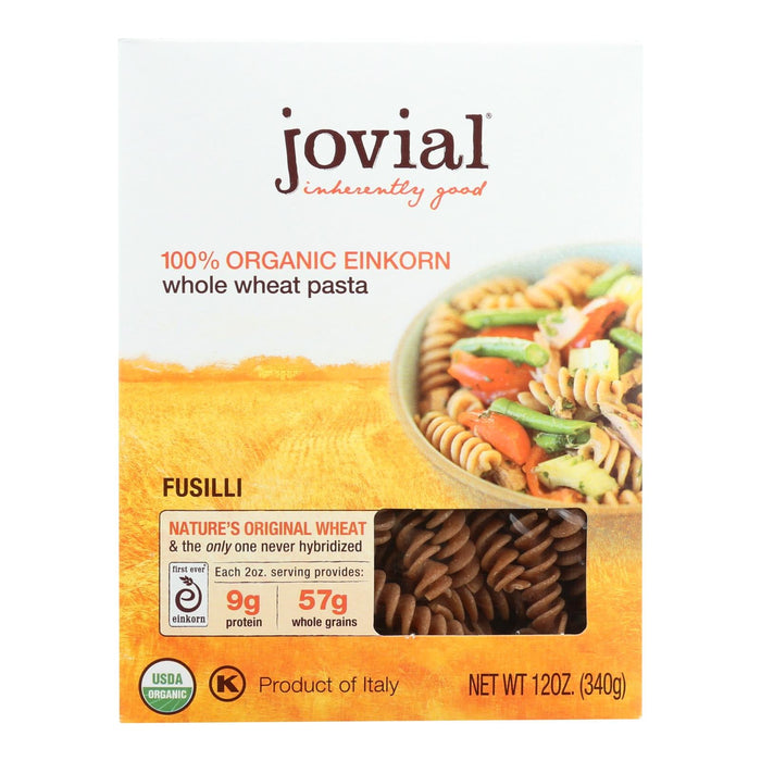 Jovial Organic Whole Grain Einkorn Fusilli Pasta, Pack of 12 - 12 Oz