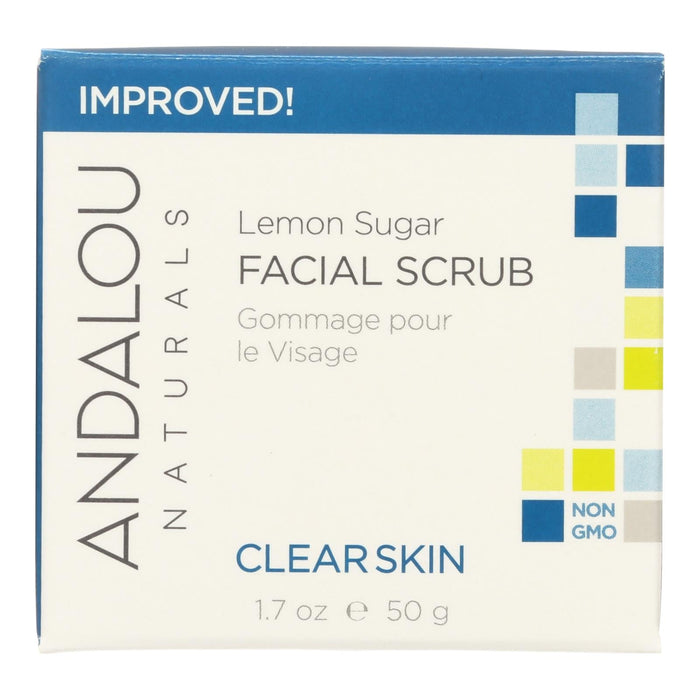 Andalou Naturals Clarifying Facial Scrub with Exfoliating Lemon Sugar, 1.7 Fl Oz