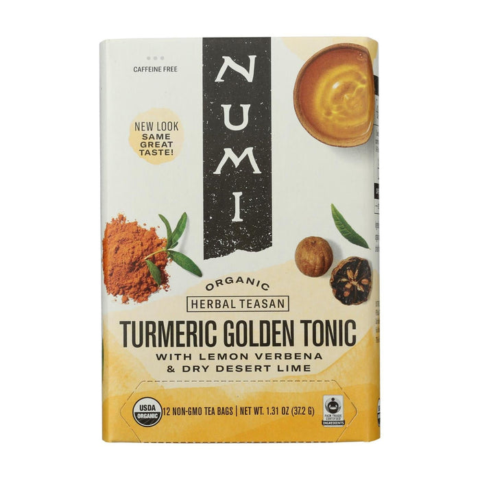 Numi Organic Turmeric Golden Tonic Tea, Pack of 6 x 12 Tea Bags