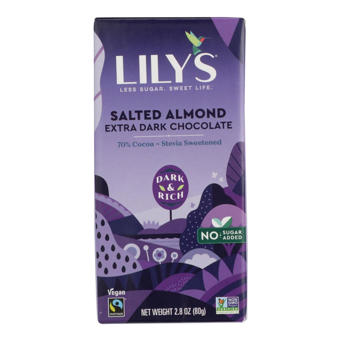 Lily's Sweets Salted Almond Chocolate Bar | 2.8 Oz. | Pack of 12