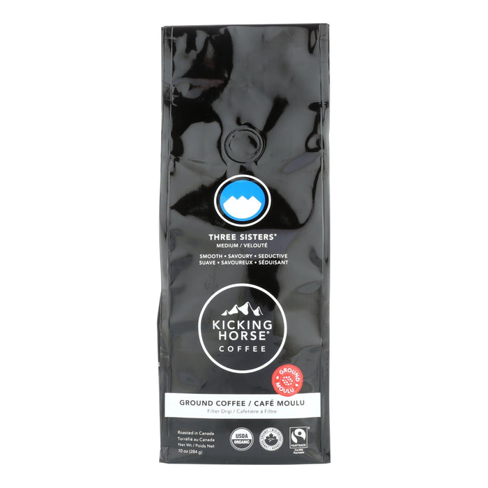 Kicking Horse Coffee Organic Ground Three Sisters Medium Roast 10 Oz (Pack of 6)