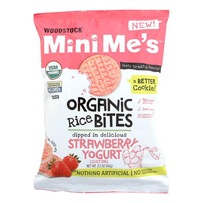 Woodstock Organic Strawberry Yogurt Rice Bites | Pack of 8 | 2.1 Oz. Each