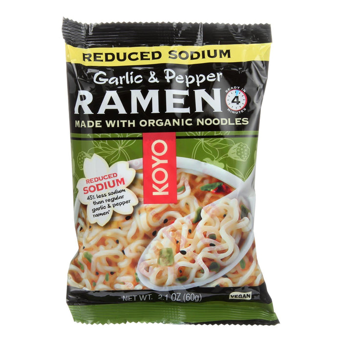 Koyo Reduced Sodium Garlic Pepper Ramen (24.12 Oz.) - Case of 12