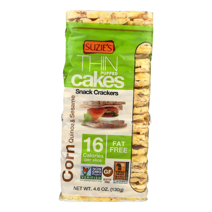 Suzie's Whole Grain Thin Cakes (Pack of 12) - Corn Quinoa and Sesame - 4.6 Oz.