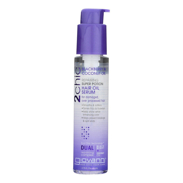 Giovanni 2chic Repairing Super Potion Blackberry & Coconut Milk Hair Oil Serum 2.75 fl oz