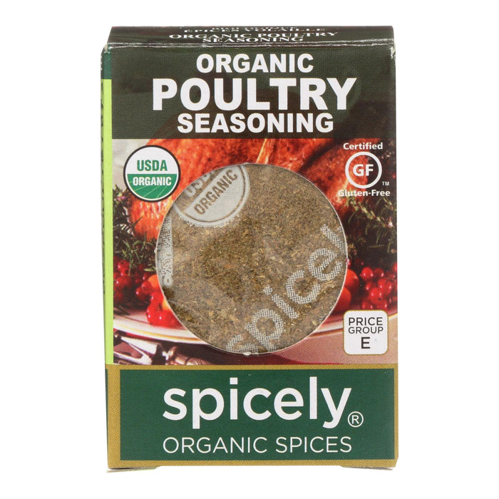 Spicely Organics Poultry Seasoning - Certified Organic, Aromatic Blend (Pack of 6 - 0.35 Oz.)