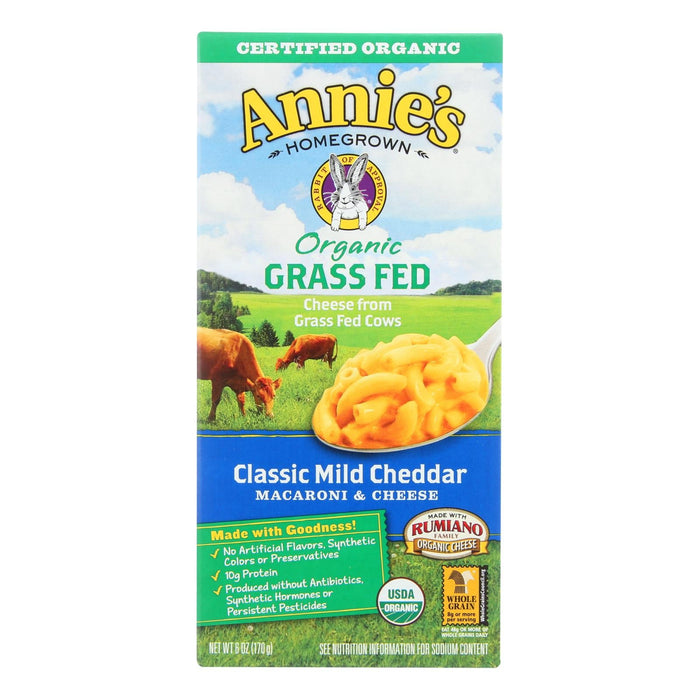 Annie's Homegrown Organic Grass-Fed Mild Cheddar Mac & Cheese (12 Pack, 6 Oz Each)