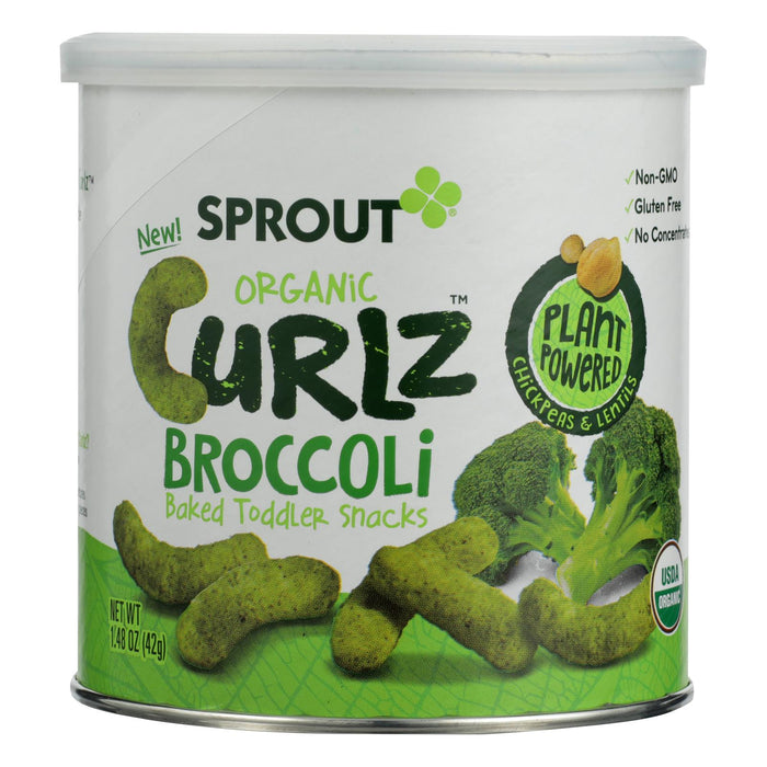 Sprout Organic Broccoli Curls Baked Toddler Snacks 1.48 Oz. Pack of 6