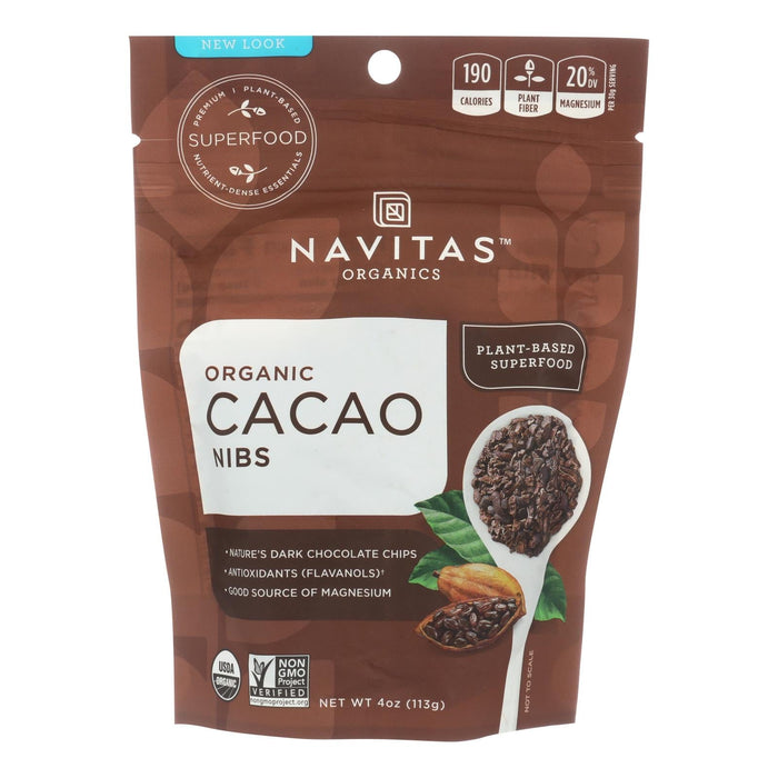 Navitas Naturals Organic Raw Cacao Nibs - Rich in Antioxidants, 4 Oz (Pack of 12)