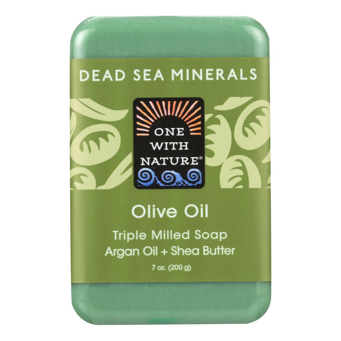 One With Nature Dead Sea Mineral Olive Oil Soap - 7 Oz - Nourishing Skin Care for All Skin Types