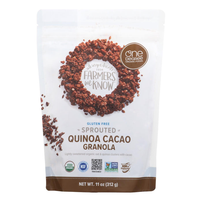 One Degree Organic Foods Quinoa Cacao Granola - Sprouted Oat 11 Oz. (Pack of 6)