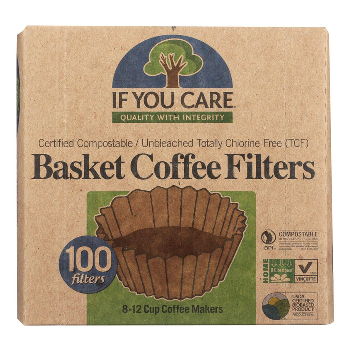 If You Care Unbleached Coffee Filters, Basket Style, 12 Pack of 100