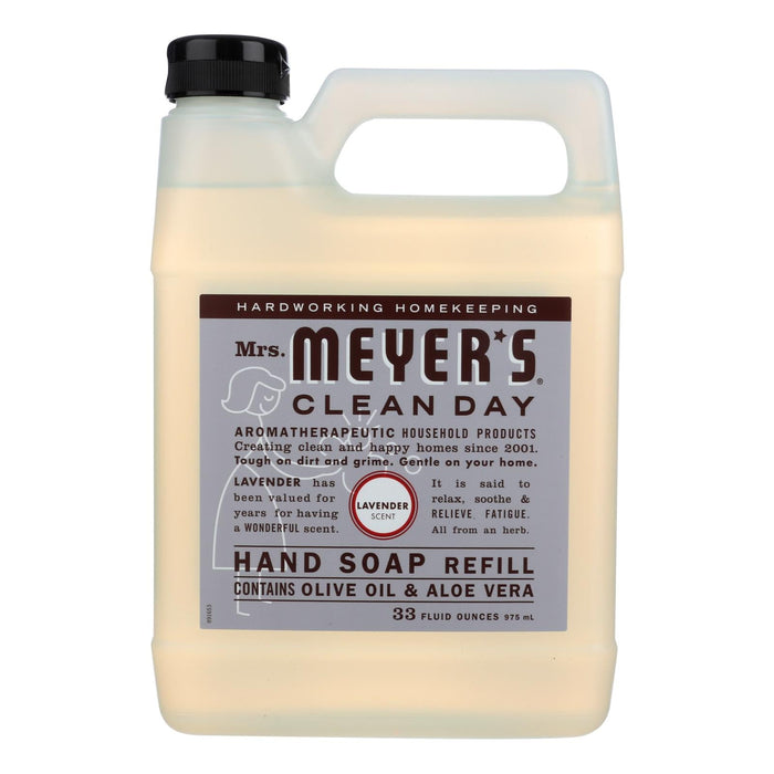 Mrs. Meyer's Clean Day Liquid Hand Soap Refill, Lavender Scent, (Pack of 6 - 33 Fl Oz)