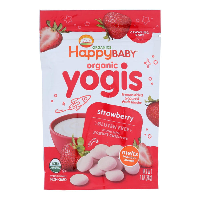 Happy Baby Happy Yogis Organic Superfoods: Strawberry Yogurt Snacks (Pack of 8)