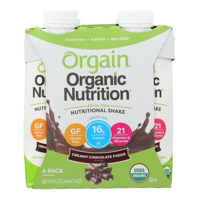 Orgain Organic Nutrition Shake - Chocolate Fudge - 12 Pack - 11 Fl Oz Each