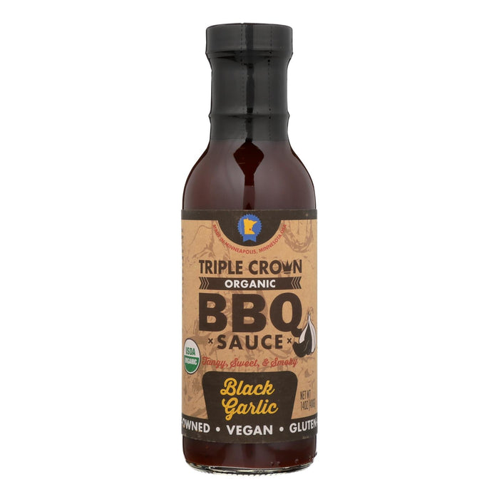 Triple Crown Sweet Black Garlic BBQ Cooking & Grilling Sauce, 14 Fl Oz Bottle (Pack of 6)