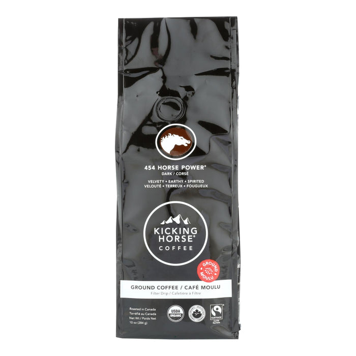 Kicking Horse Coffee Organic Ground 454 Horse Power Dark Roast 10 Oz (Pack of 6)