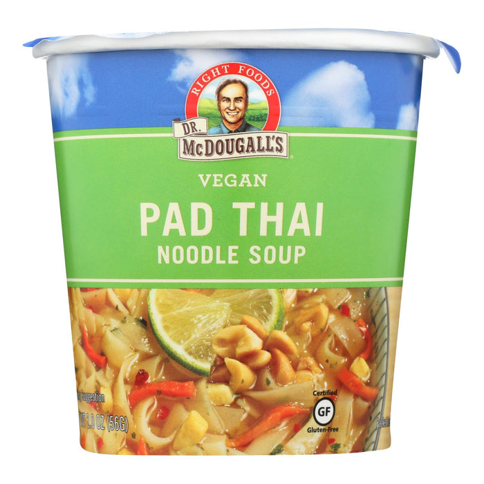 Dr. McDougall's Plant-Based Pad Thai Noodle Soup Big Cup (Pack of 6 - 2 oz.)