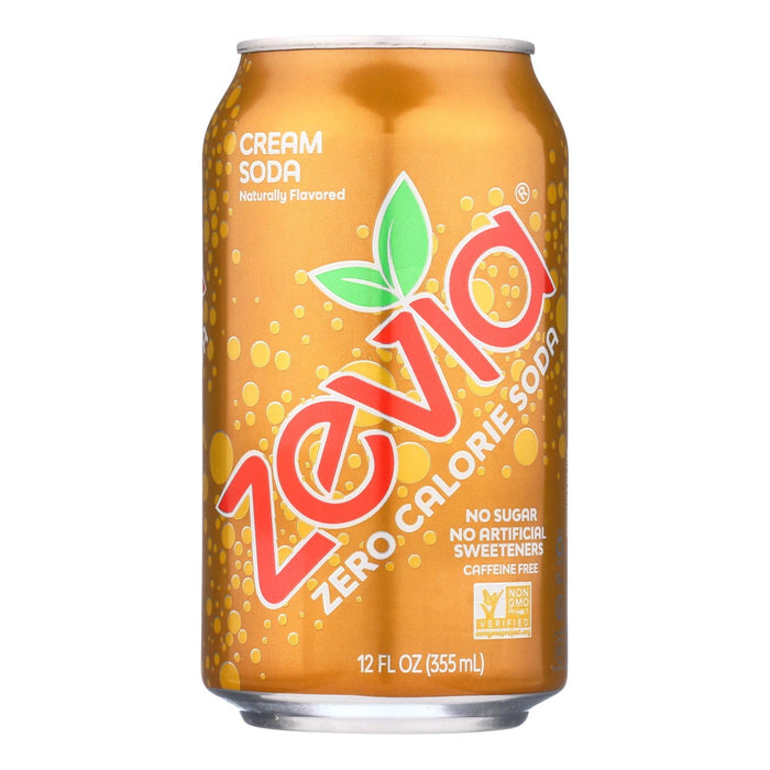 Zevia Zero Calorie Cream Soda, Refreshing Fizziness (Pack of 4, 12 Oz Cans)