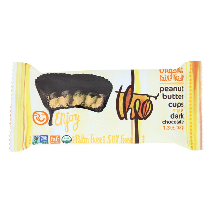 Theo Chocolate Peanut Butter Cups - Dark Chocolate - 1.3 Oz - Case Of 12