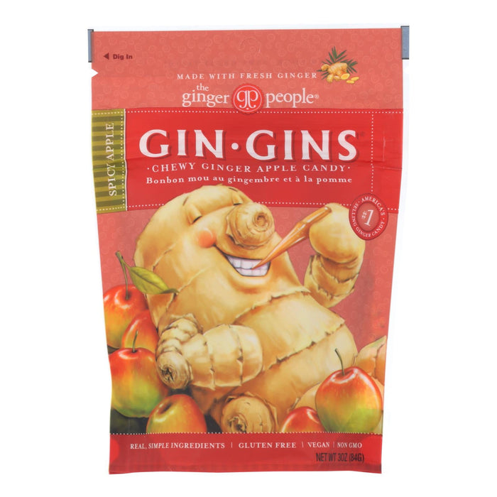 The Ginger People Spicy Apple Chewy Ginger Candy (Pack of 12 - 3 Oz.)