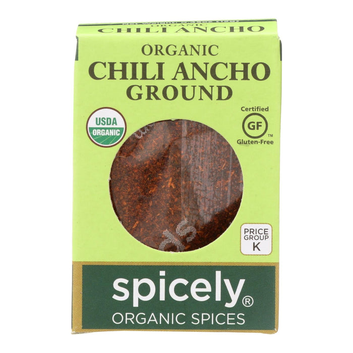 Spicely Organics - Organic Ground Ancho Chili Powder (Pack of 6 - 0.45 Oz.)